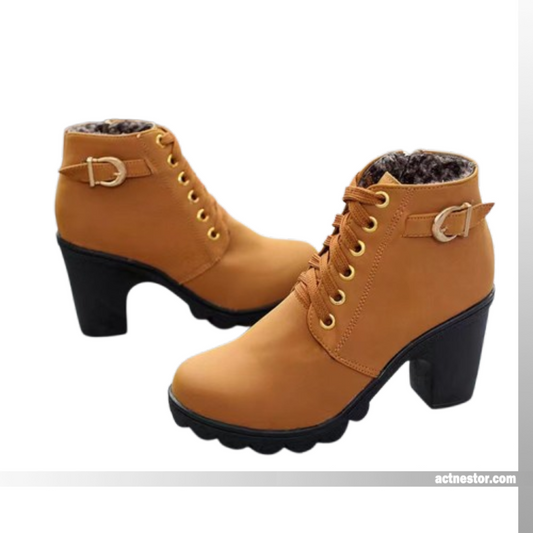 Damenstiefel mit klobigem Absatz💖💖Kaufen 2 kostenloser Versand