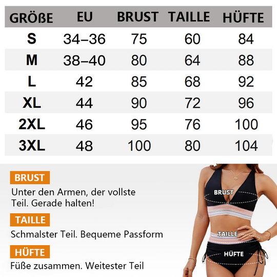 🩵HEISSER VERKAUF 60% RABATT🩵👙Patchwork-Bikini mit V-Ausschnitt, 2-teiliges Set