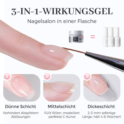 3-in-1 Mehrzweck-Nagelbasisgel mit hoher Transparenz