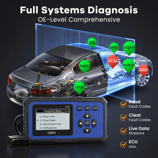 🔧🚗 53% off ⚡ Professional OBD2 scanner – Full diagnostics, one-click reset &amp; 8 languages! Compatible with all vehicles from 1996 onwards 📊💡