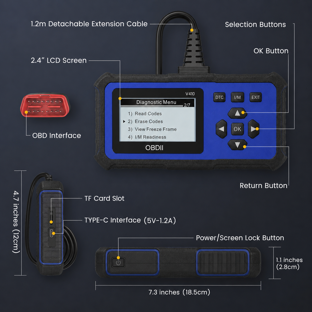 🔧🚗 53% off ⚡ Professional OBD2 scanner – Full diagnostics, one-click reset &amp; 8 languages! Compatible with all vehicles from 1996 onwards 📊💡