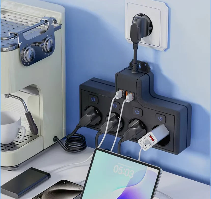 Wholesale Outlet Extender Power Strip with USB Outlet Extender Surge Protector Electric EU Power Strip Extension Cable Socket