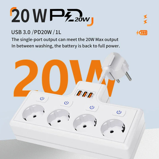 Wholesale Outlet Extender Power Strip with USB Outlet Extender Surge Protector Electric EU Power Strip Extension Cable Socket