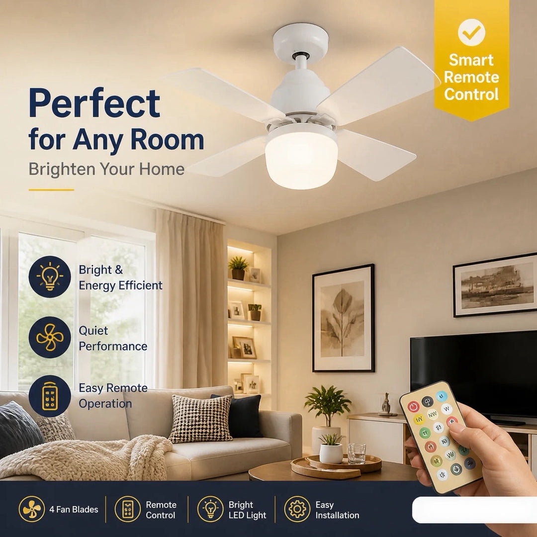 🏆LAST DAY SALE 50% OFF🔥SmartBreez 40W LED Ceiling Fan Light – 20.5 Ultra-Quiet with Remote 🎯 | E27 + FREE B22 Adapter 🔌 | For Bedroom 😴, Kitchen 👩‍🍳 &amp; Garage 🛠️ – UK Ready!