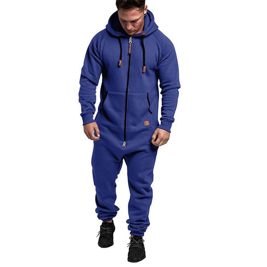 Kapuzen-Fleece-Einteiler in Uni-Farbe – Warm und gemütlich für Winter &amp; Zuhause