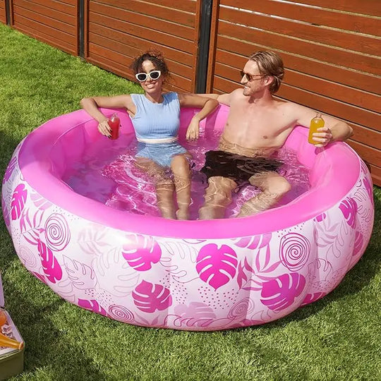 Sloosh-L/XL Inflatable Tanning Pool Lounge Float With Cup Holder, 70“X46”/85″ x 57″ Extra Large Pool Floats Adult with Pillow, 4 in 1 Suntan Tub Raft Floatie, Sunbathing Bed Lounge for Water Blow Up Kids Ball Pit Party Gifts, inflatable Sofa Swimming Pool