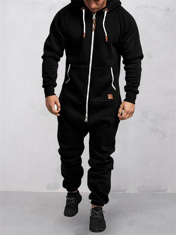 Kapuzen-Fleece-Einteiler in Uni-Farbe – Warm und gemütlich für Winter &amp; Zuhause