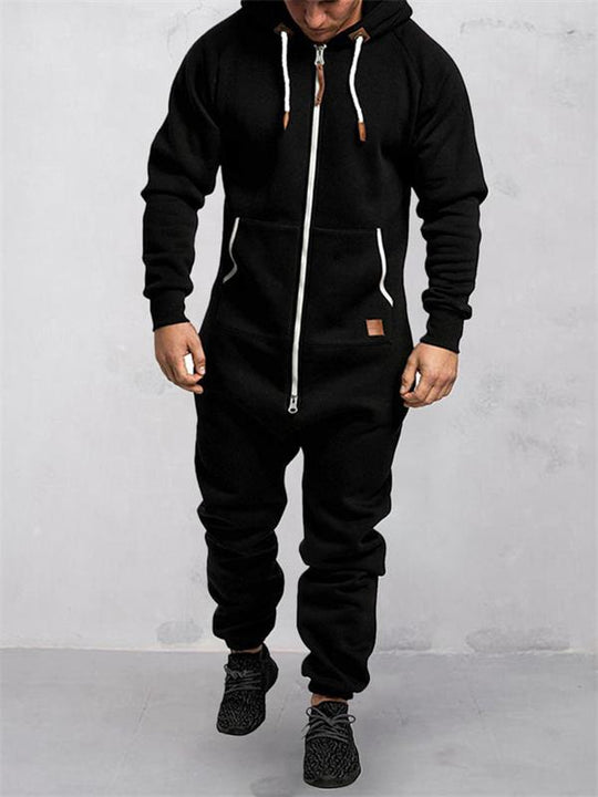 Kapuzen-Fleece-Einteiler in Uni-Farbe – Warm und gemütlich für Winter &amp; Zuhause