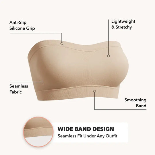 🤩 Multiway Convertible Strapless Bandeau Bra | No-Slip Support