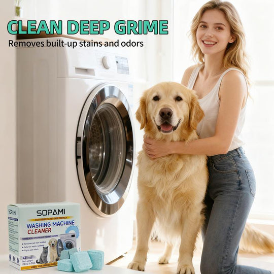 SOPAMI Eco-Friendly Washing Machine Cleaner Fights Pet Odors &amp; Hair Build-Up for Fresh Clean Machines