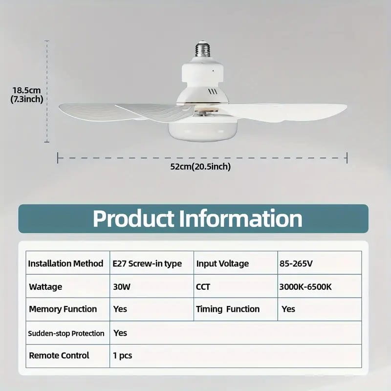 🔥SOMMERVERKAUF – 33% RABATT🔥 2-IN-1 TRAGBARER DECKENVENTILATOR & LICHT mit Fernbedienung