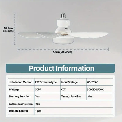 🔥SOMMERVERKAUF – 33% RABATT🔥 2-IN-1 TRAGBARER DECKENVENTILATOR & LICHT mit Fernbedienung