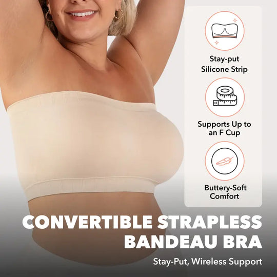 🤩 Multiway Convertible Strapless Bandeau Bra | No-Slip Support