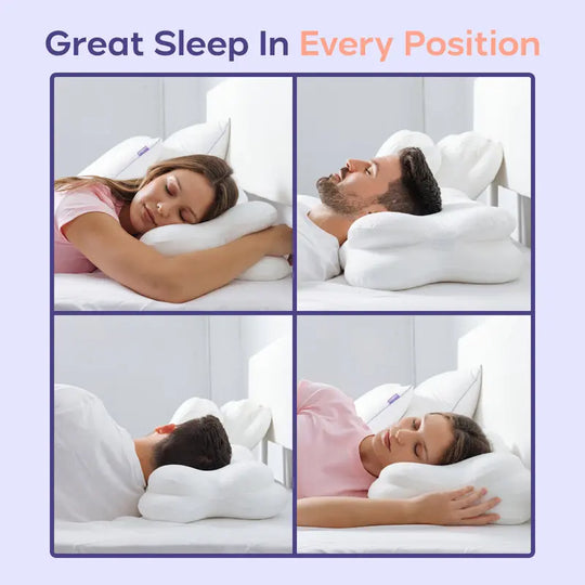 Ergonomic Neck Pillow + Dual-Layer Memory Foam with Cooling Pillowcase for Side and Stomach Sleepers 2025 Best Pillow Award