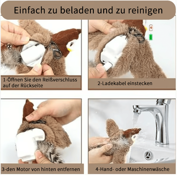 💥Heißer Verkauf 49% Rabatt🐾 Interaktives Piepsendes Vogelspielzeug Für Katzen