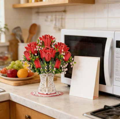 🏆35.000+ VERKAUFT! 🌼💌 Für immer blühende 3D-Blumen-Pop-up-Karte – Personalisierte Liebesbotschaft & Ewige Blüte 🎁