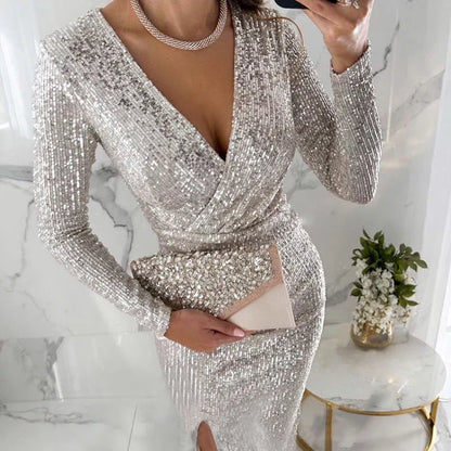 💕Was soll ich morgen anziehen?💕Elegantes Sexy Paillettenkleid im Bodycon-Stil✨