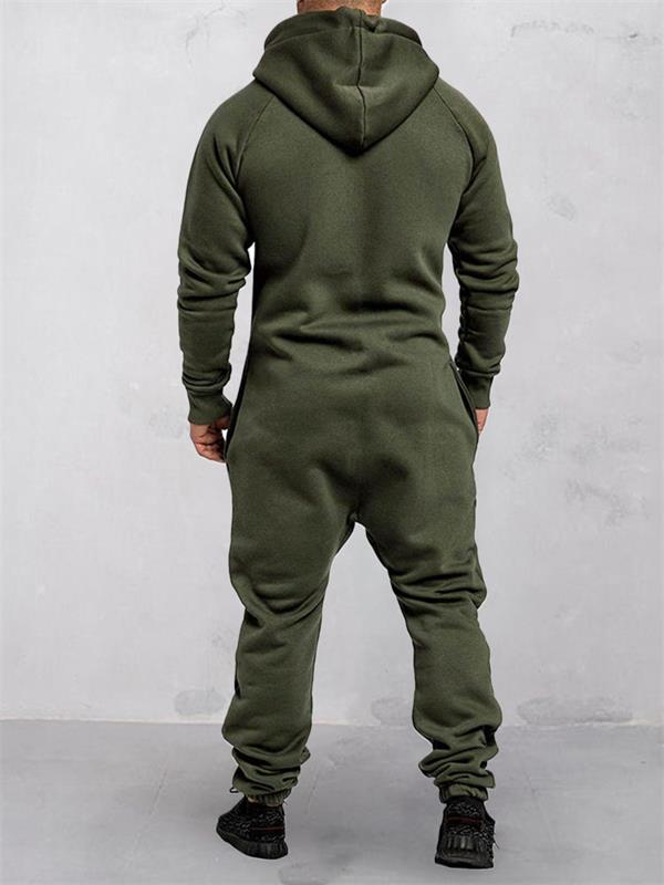 Kapuzen-Fleece-Einteiler in Uni-Farbe – Warm und gemütlich für Winter &amp; Zuhause