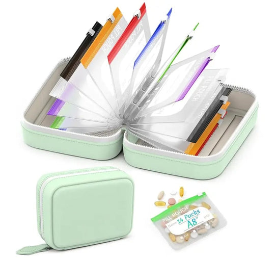🏆Last Day Promotion 50% OFF💊A8 Waterproof Pill Pouch Set – 7 to 14 Days of Meds &amp; Vitamins💧Waterproof &amp; Crush-Resistant Shell