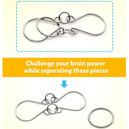 🧠🔠Metall-Puzzleringe (8 Teile) Blue Edition Gehirntraining🔗🔗