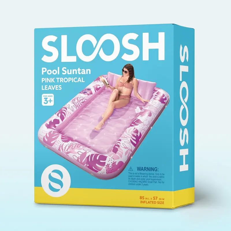 Sloosh-L/XL Inflatable Tanning Pool Lounge Float With Cup Holder, 70“X46”/85″ x 57″ Extra Large Pool Floats Adult with Pillow, 4 in 1 Suntan Tub Raft Floatie, Sunbathing Bed Lounge for Water Blow Up Kids Ball Pit Party Gifts, inflatable Sofa Swimming Pool