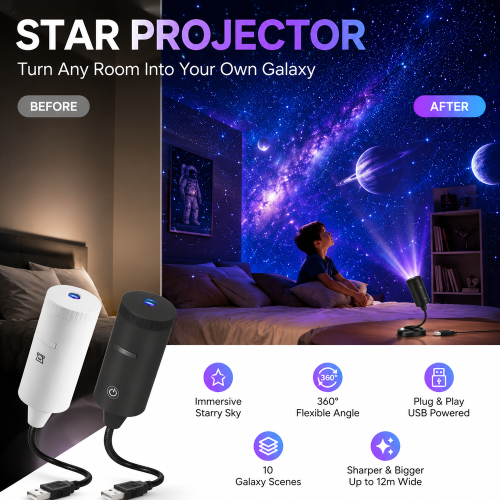 ✨ Plug-and-Play HD Star Projector🥳30,000+ Happy Users