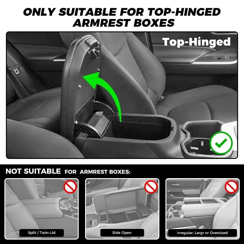 🚗 Car Console Organizer – PU Leather Armrest, Side Storage, Cup Holder