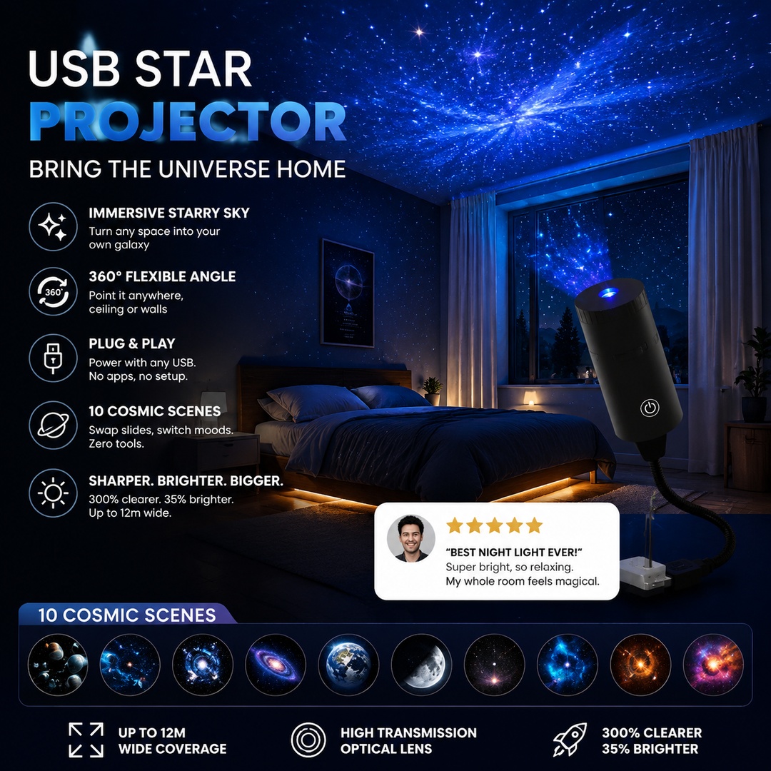 ✨ Plug-and-Play HD Star Projector🥳30,000+ Happy Users