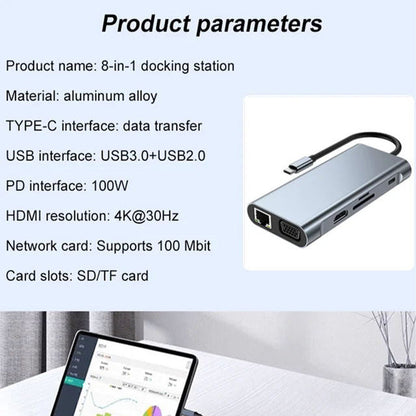 8-in-1 Multischnittstellen-Dockingstation-Konverter