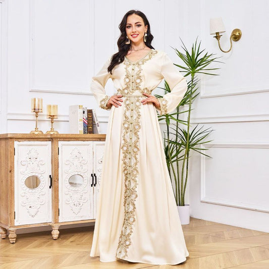 Elegantes Abaya-Kleid mit zarter Stickerei für Damen