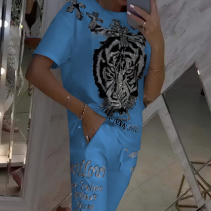 💥50%Rabatte💥 2-teiliges Set aus lässigem Oberteil mit Kordelzug und Hose🐯