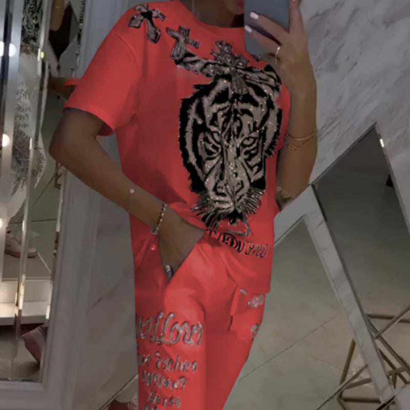 💥50%Rabatte💥 2-teiliges Set aus lässigem Oberteil mit Kordelzug und Hose🐯