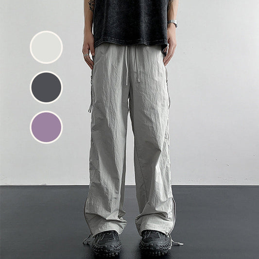 Stilvolle, leichte, lockere Netzhose mit seitlichem Reißverschluss