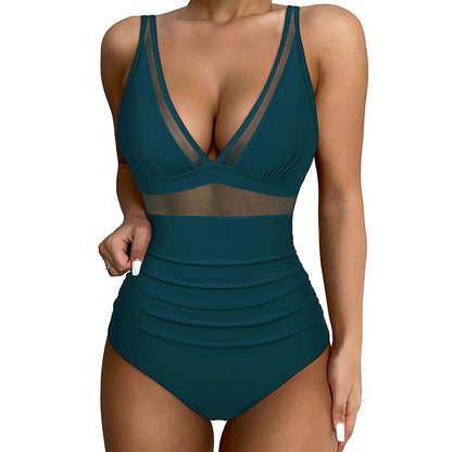 🩱Heißer Verkauf 49% OFF👙Mesh Bauch Kontrolle Badeanzug