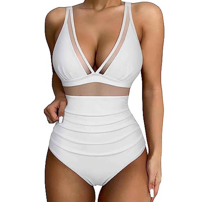 🩱Heißer Verkauf 49% OFF👙Mesh Bauch Kontrolle Badeanzug