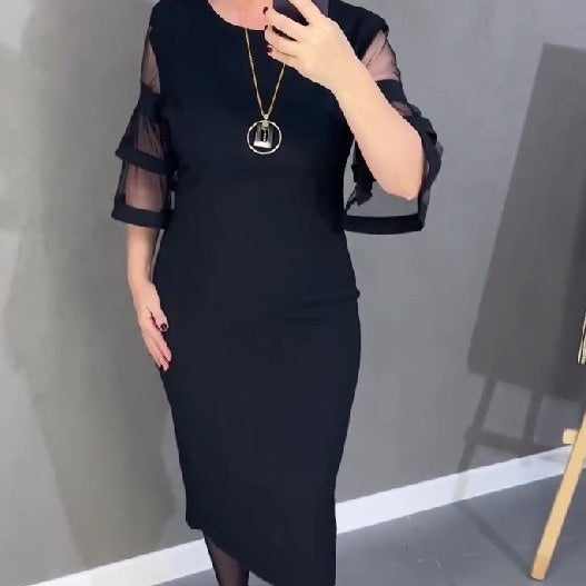 Modisches Netzkleid mit Reißverschluss auf der Rückseite