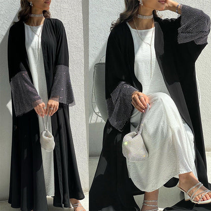 Klassische schwarze Damen-Abaya, lässig und bequem