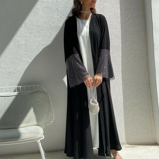 Klassische schwarze Damen-Abaya, lässig und bequem