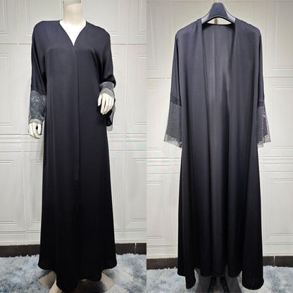 Klassische schwarze Damen-Abaya, lässig und bequem