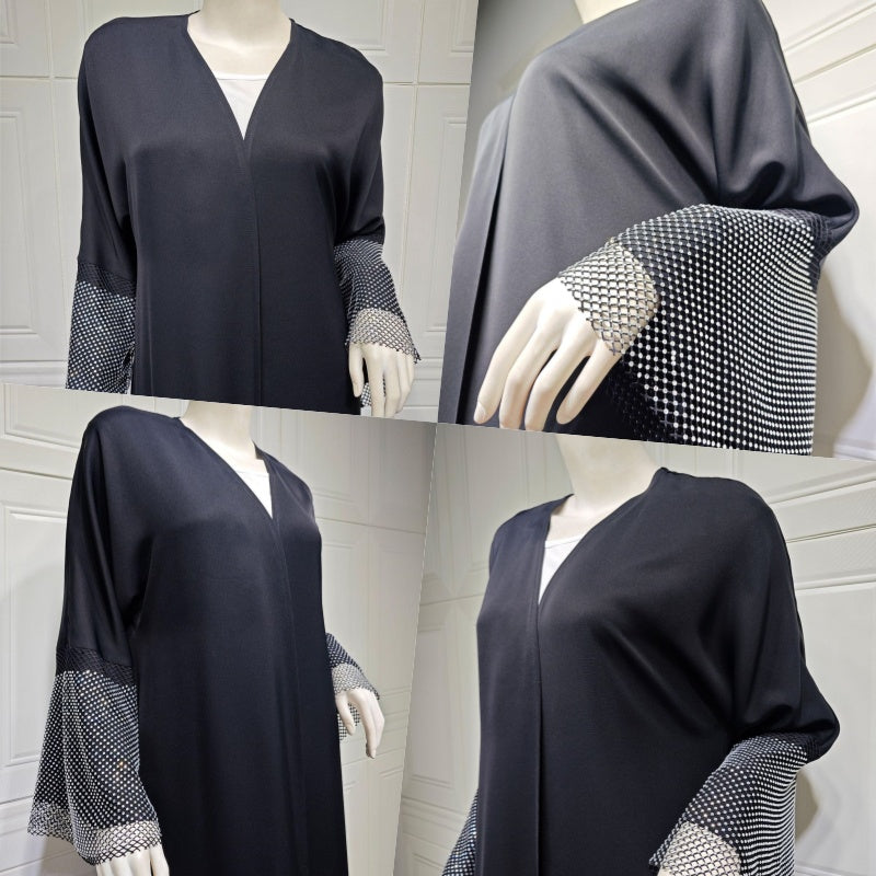 Klassische schwarze Damen-Abaya, lässig und bequem