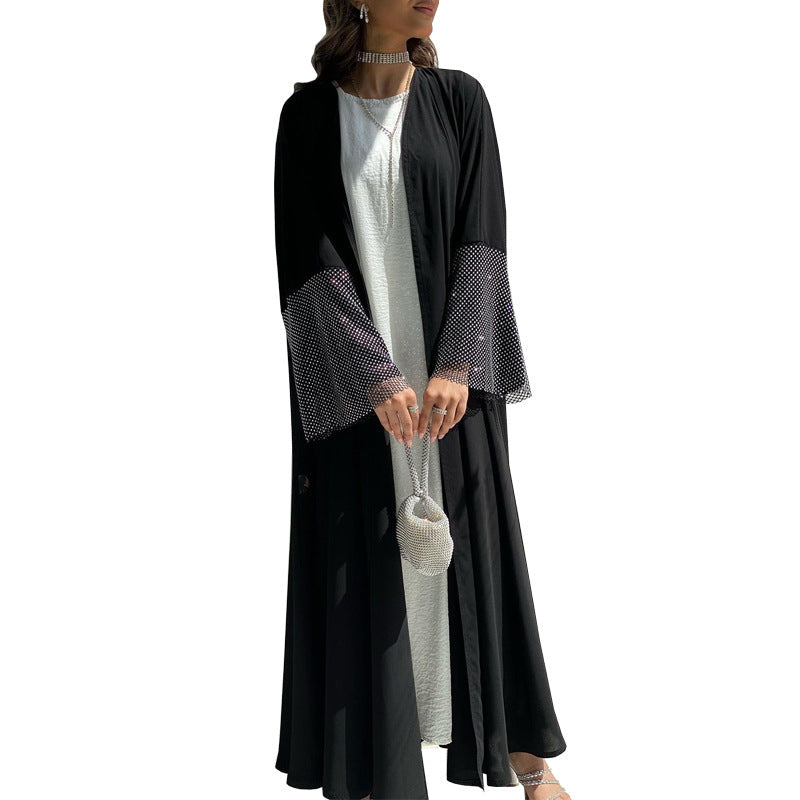 Klassische schwarze Damen-Abaya, lässig und bequem