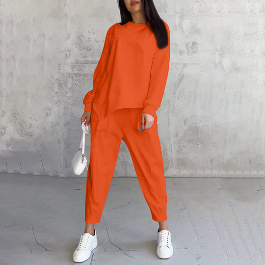 💕Damen Langarm-Sweatshirts mit unregelmäßigem Saum &amp; Hosen-Set