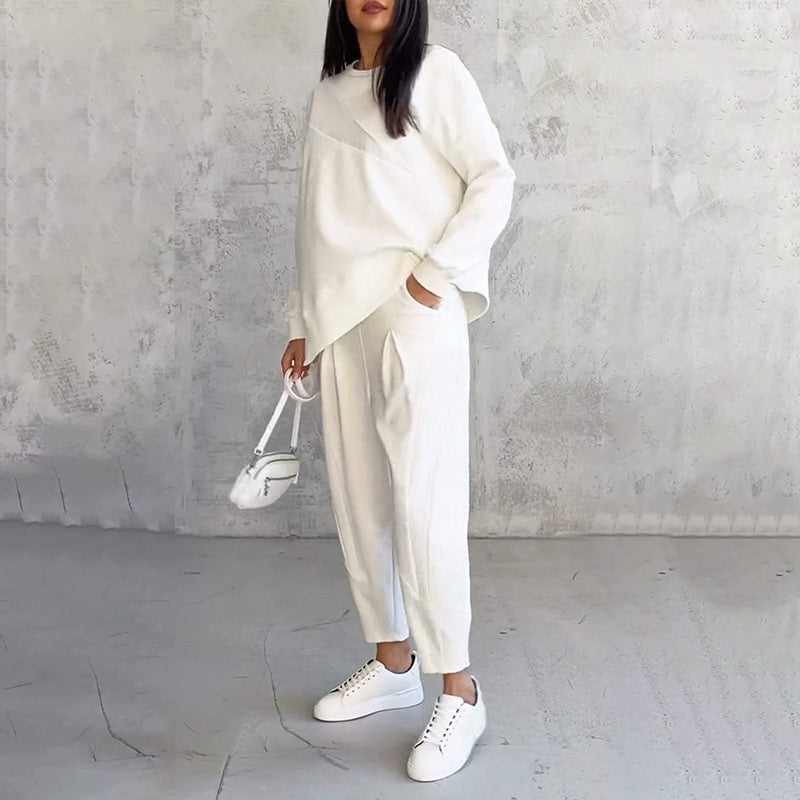 💕Damen Langarm-Sweatshirts mit unregelmäßigem Saum &amp; Hosen-Set
