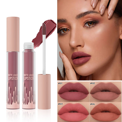 4 Farben matter, wasserfester Lipgloss