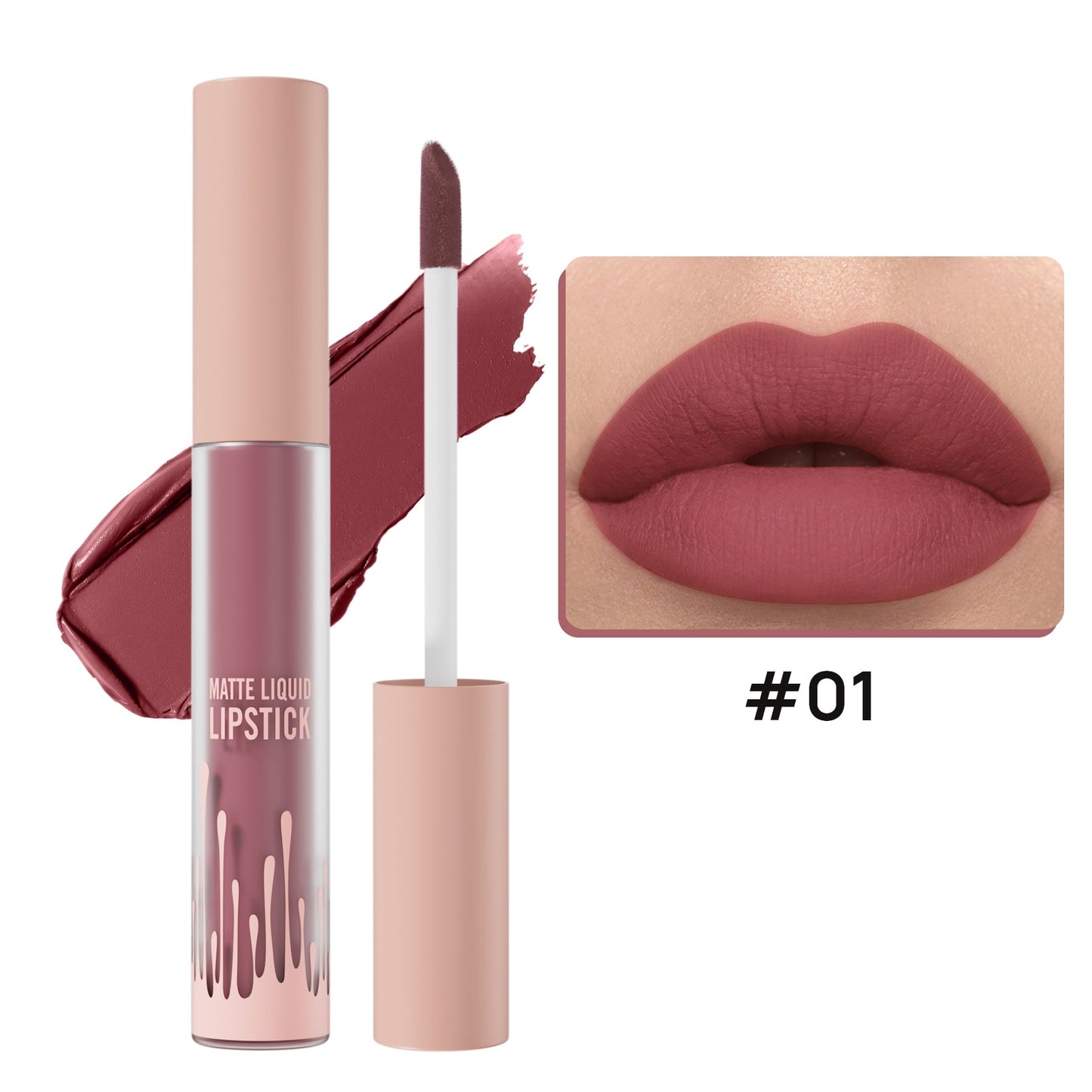 4 Farben matter, wasserfester Lipgloss