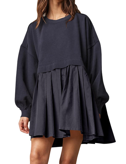 49 % RABATT🔥Übergroßes Sweatshirtkleid mit Rundhalsausschnitt für Damen🎁