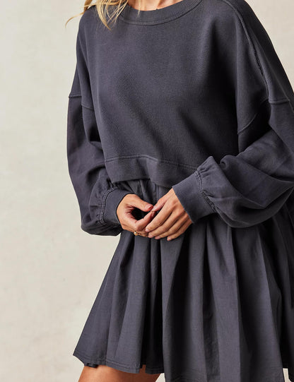 49 % RABATT🔥Übergroßes Sweatshirtkleid mit Rundhalsausschnitt für Damen🎁