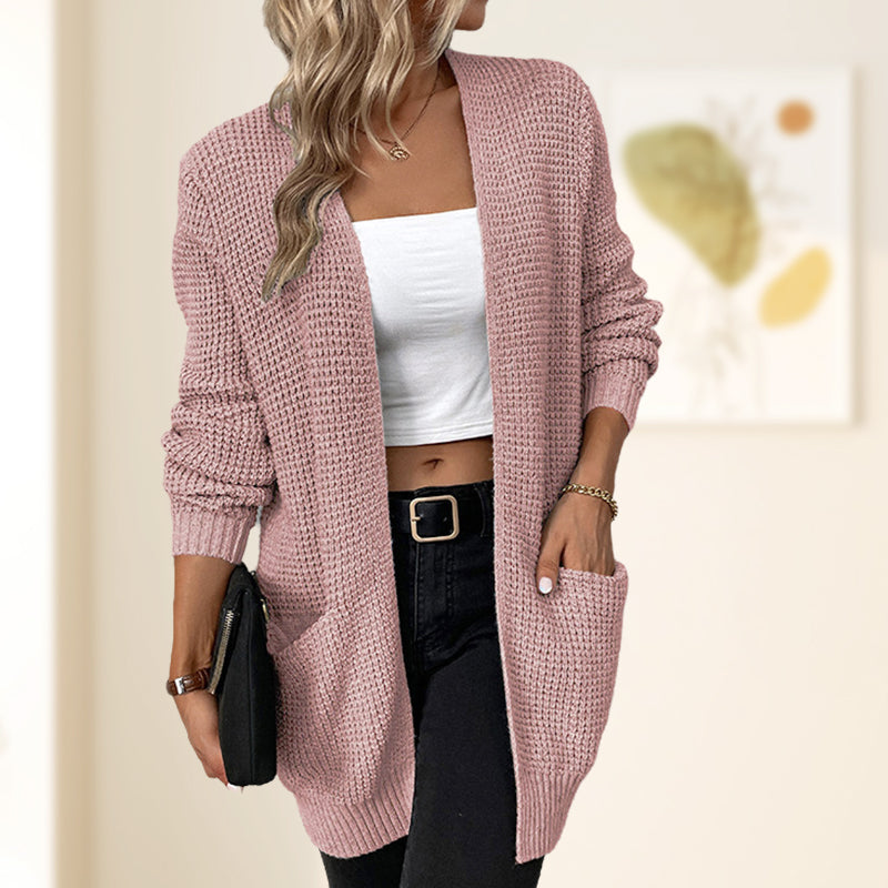 Lässiger Strick-Cardigan für Damen mit Taschen