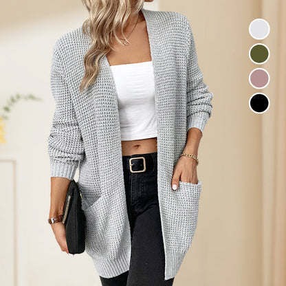 Lässiger Strick-Cardigan für Damen mit Taschen