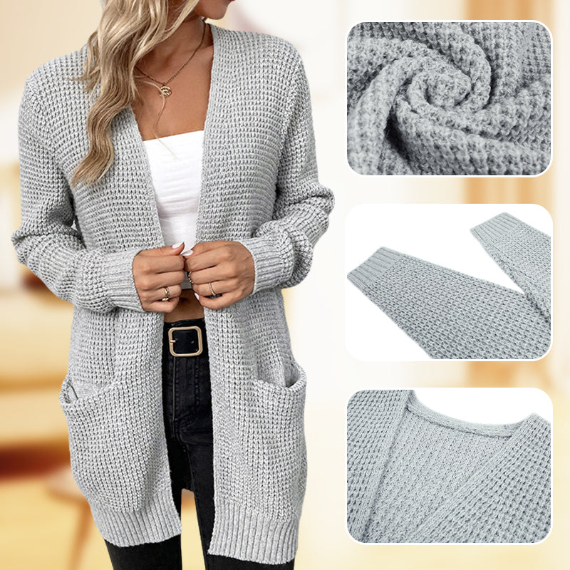 Lässiger Strick-Cardigan für Damen mit Taschen